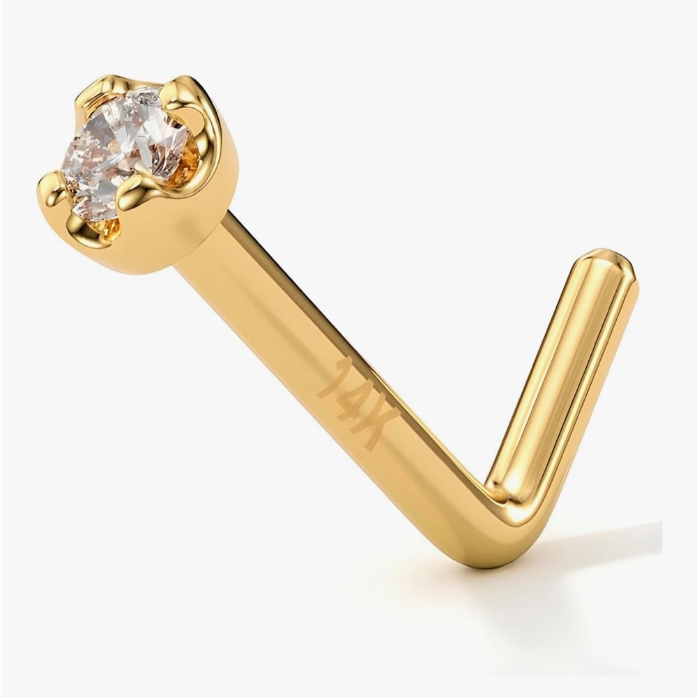 Body Candy 14k Gold/ Diamond Nose Ring Stud